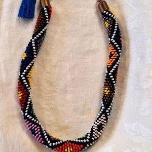 Crocheted Arizona Syle Seed Bead Necklace